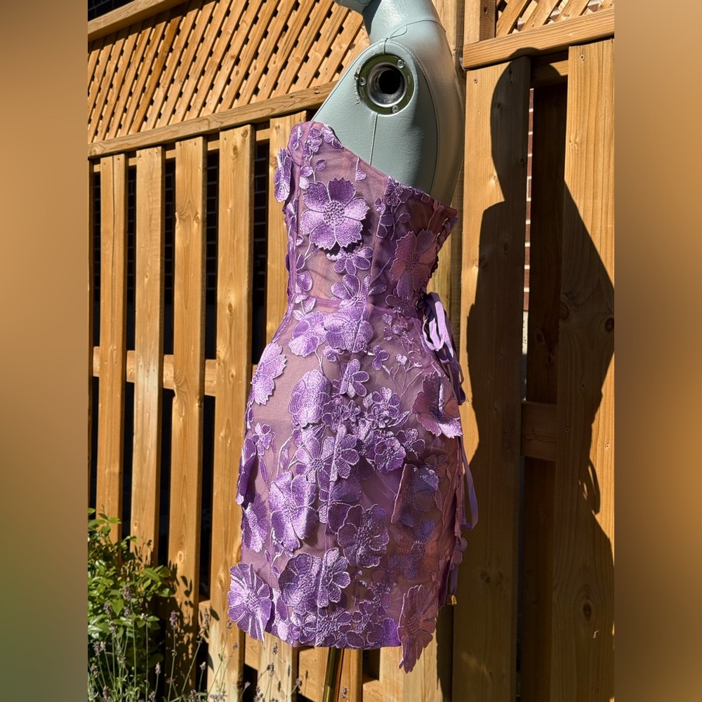🆕 BRONX & BANCO 🧿 NWOT Jasmine Maraya Lilac Mini Dress - Sz XS US 2 - Picture 6 of 16